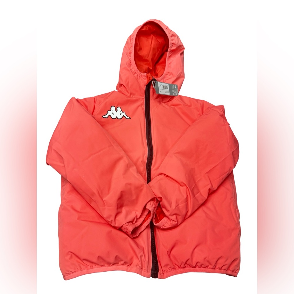 Kappa Kids Reversible Puffer Jacket Pink Red Youth Medium Size 8 Winter Coat - Picture 2 of 9